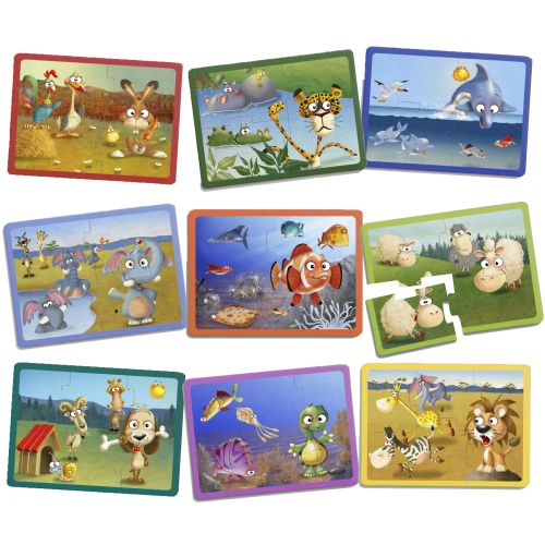 Valisette 9 puzzles animaux