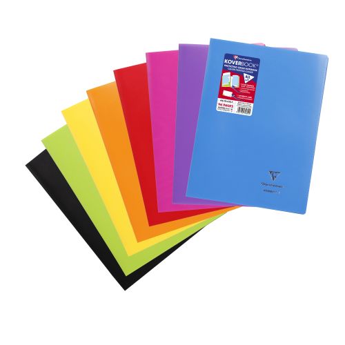 Cahier polypro rabats A4 quad. 5x5 48 feuillets