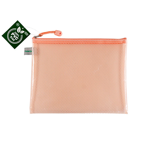 Pochette ZIP Foldersys sans PVC A5 - Pastel orange