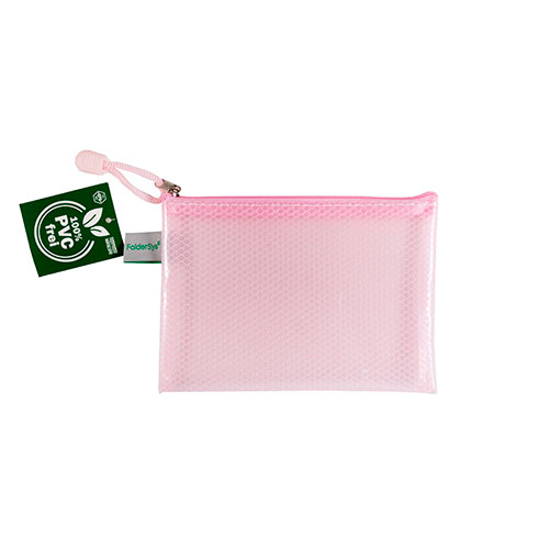 Pochette ZIP Foldersys sans PVC A6 - Pastel rose