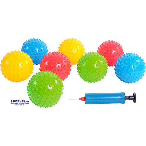 Balles à picots souples lot de 25 + pompe