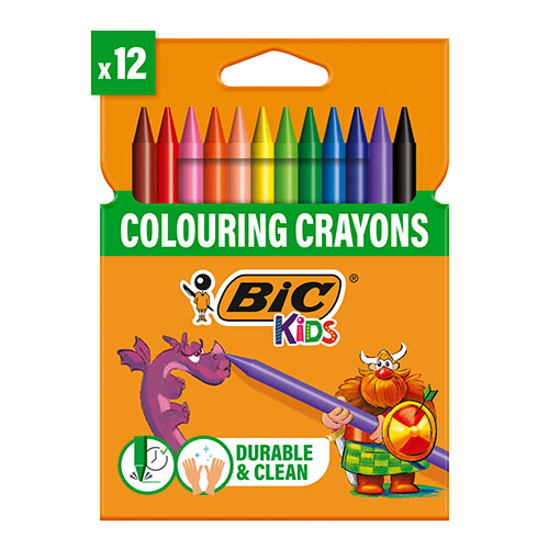 Crayon à la cire Plastidécor : Boite de 12 [Couleurs ass.]