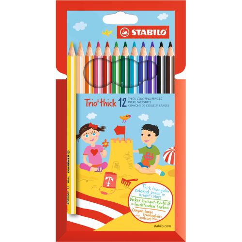 Crayon Maxi Stabilo triangulaire : Boite de 12 [Couleurs ass.]