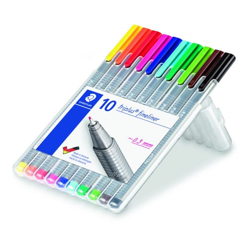 Marqueurs Staedtler 0.3mm 10 couleurs ass