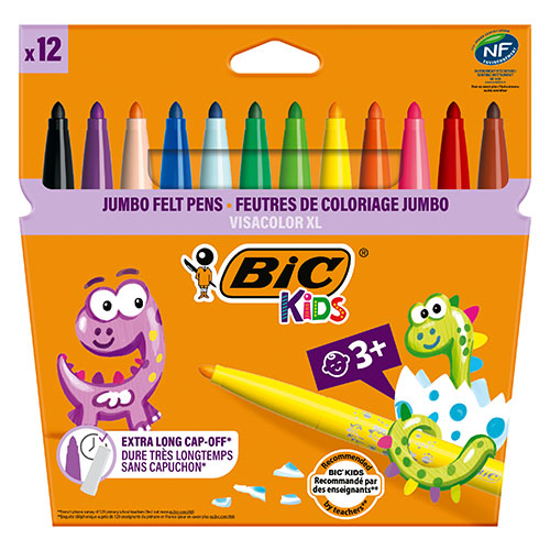 Marqueur kid marker 12 couleurs pointes 5 mm