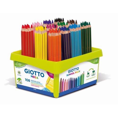 Crayon Giotto Mega : Schoolpack de 108 [Couleurs ass.]