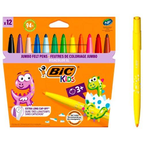 BIC Kids Visacolor ECOlutions XL assorti étui 12 pièces