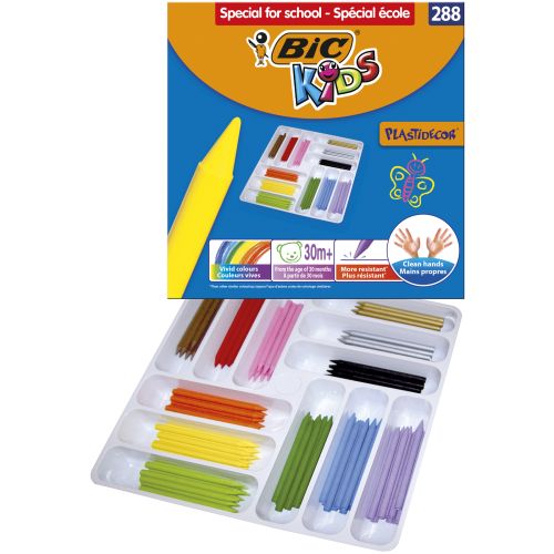 Crayon à la cire Plastidécor : Classpack de 288 pièces