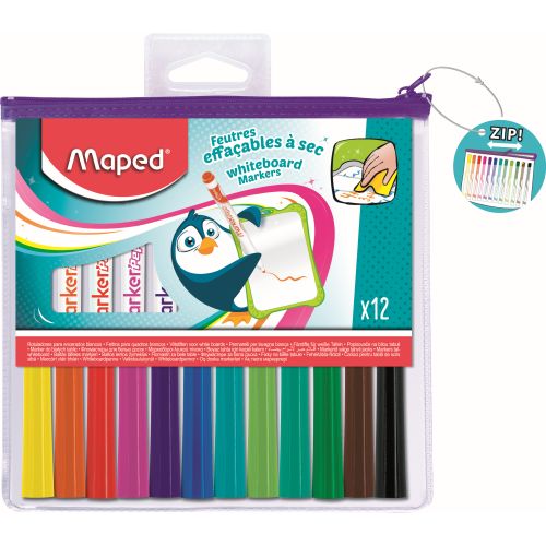 Marqueurs pour tableau blanc Maped 12 couleurs Fun colors