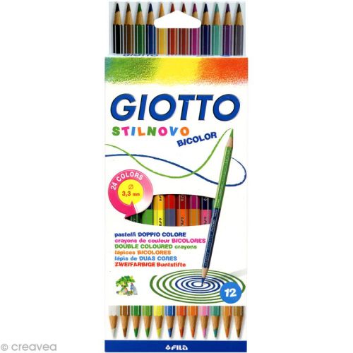Crayon Stilnovo Bicolor : Boite de 12 [24 couleurs ass.]