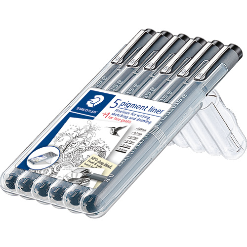 Etui de 6 marqueurs fineliner 0,05/0,1/0,2/0,3/0,5/0,8