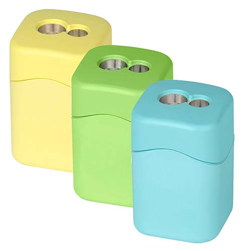 Taille-crayon M+R Quattro Swing duo pastel 100 % recyclé