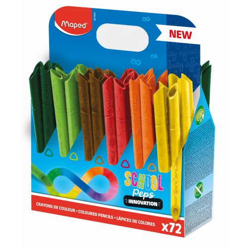 Crayons de couleur Color’Peps Infinity pot carton 72 couleurs