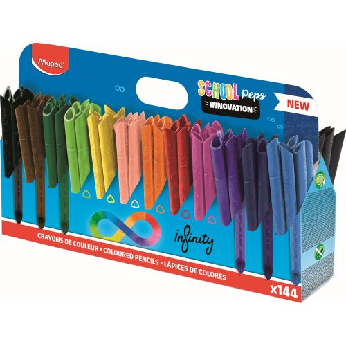Crayons de couleur Color’Peps Infinity pot carton 144 couleurs