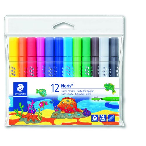 Marqueur Staedtler triangulaire pointe large 12 couleurs