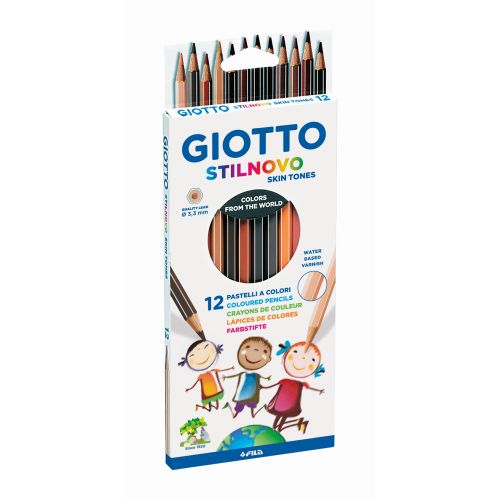 Giotto Stilnovo - Etui accrochable 12 crayons de couleur - Skin tones