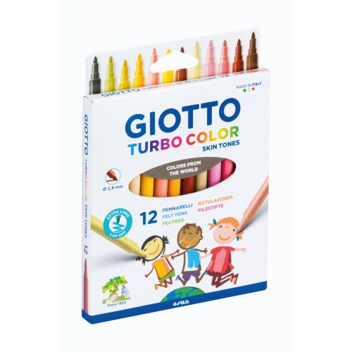 Giotto Turbo color pointe moyenne 12 couleurs - Skin tones