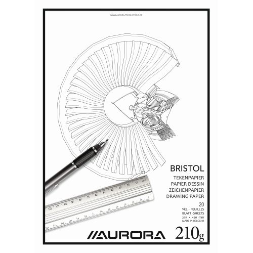 Bloc bristol blanc 210g : 20 feuillets [297 x 420 mm]