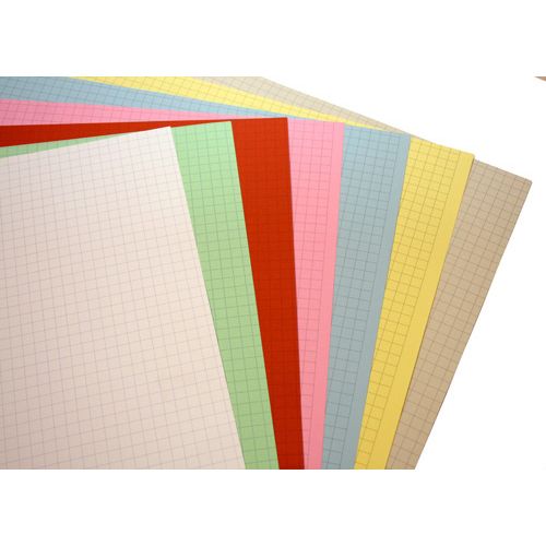 Papier bristol quadrillé 220g : 50 x 73 cm [Blanc]