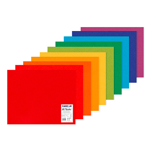 Paquet de 10 feuilles mi teintes format 50x65 cm teintes vives