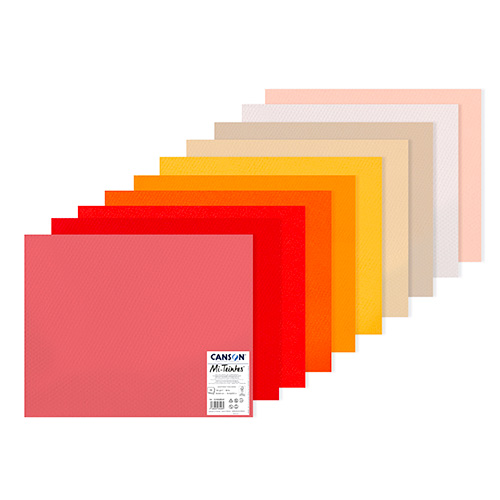 Paquet de 10 feuilles mi teintes format 50x65 cm teintes chaude