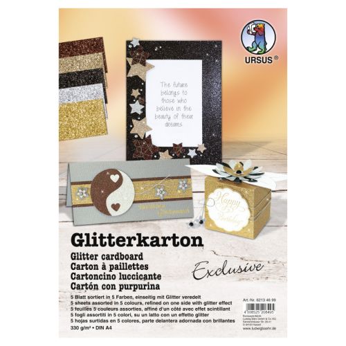 Cartons à Paillettes 23 x 33 cm - 5 coloris [Brun/Gris]