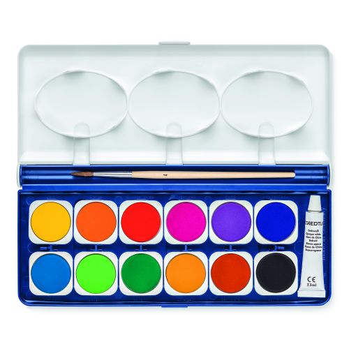 Staedtler 12 godets assortis et un tube blanc