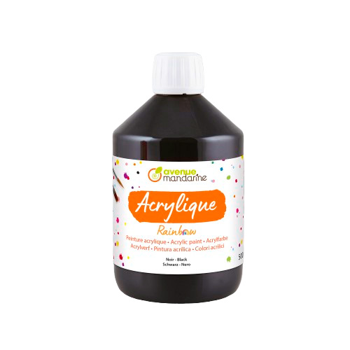 Peinture acrylique mat 500 ml noir