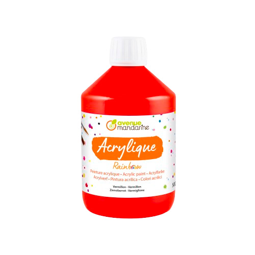 Peinture acrylique mat 500 ml rouge