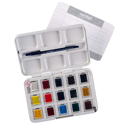 Set Aquarelle Talens 12 couleurs en godets + 3 couleurs