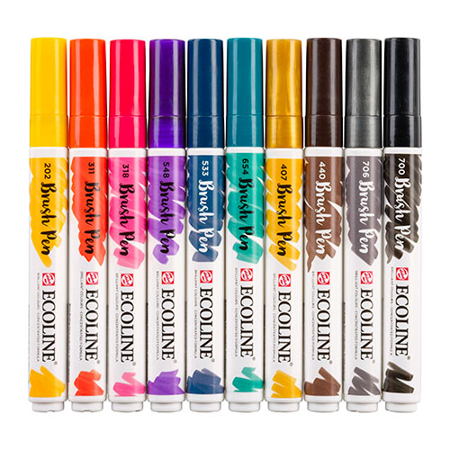 Brush Pen Talens set Foncé | 10 couleurs
