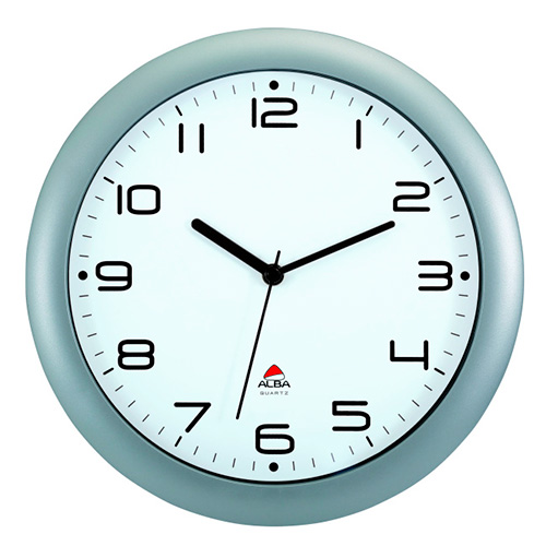 Horloge de bureau silencieuse 30 cm Hornew métal gris ALBA