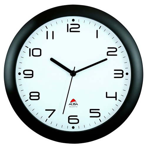 Horloge de bureau silencieuse 30 cm Hornew noir ALBA