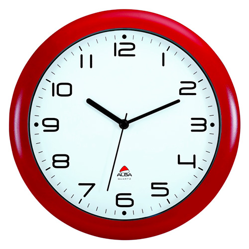 Horloge de bureau silencieuse 30 cm Hornew rouge ALBA
