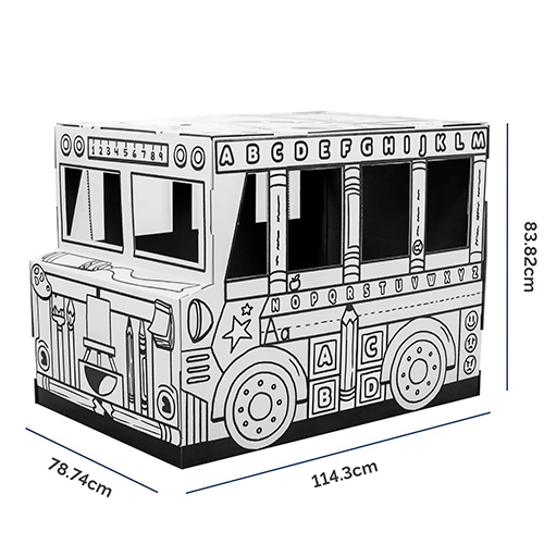 Jeu en carton pour enfants à colorier - 100% recyclable - Bus scolaire