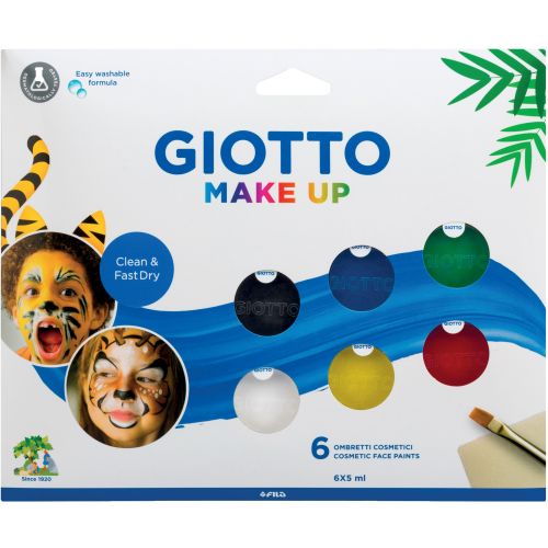 SET 6 GIOTTO MAKE UP FACE PAINT 5ML CLASSIC COLOURS