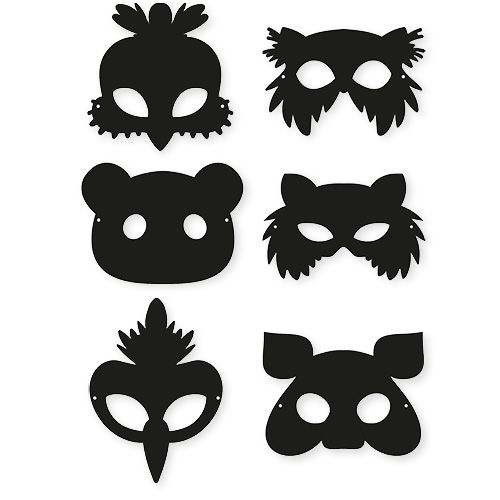 Ensemble de 6 masques animaux oiseaux