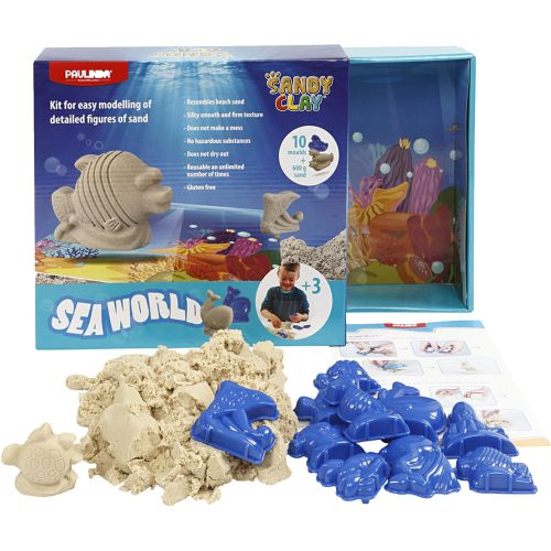 Sandy clay box animaux marin10 moules + 600g de sable