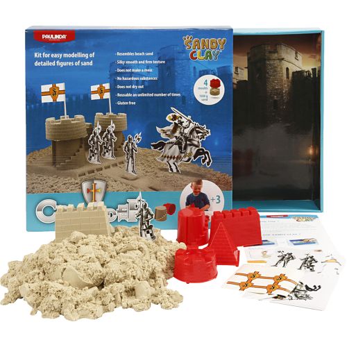 Sandy clay box chateau 4 moules +1.5kg de sable toile de fond