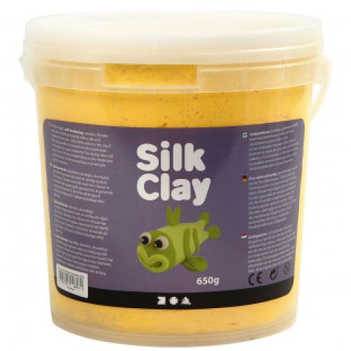 Silk clay pâte à modeler autoducissante jaune 650 gr