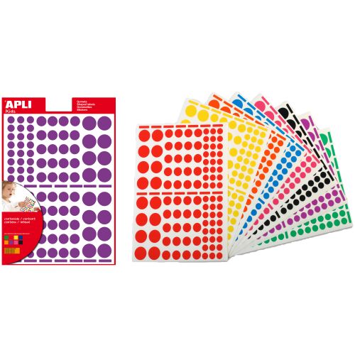 Rouleau de 7080 gommettes rondes couleurs assorties