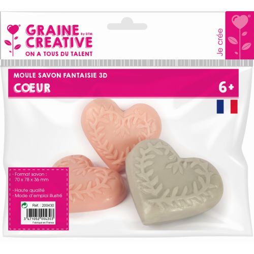 Moule savon coeur 4 pièces