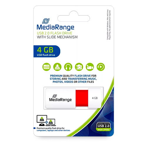 MediaRange Clé Usb Flash Drive Red 2.0 - 4 Go