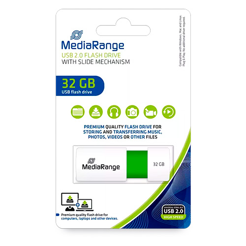 MediaRange Clé Usb Flash Drive Green 2.0 - 32 Go