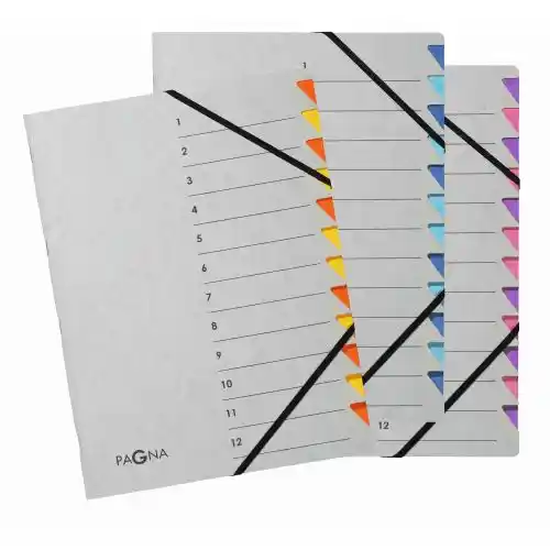 A4-map met 12 vakken van karton met elastiek A4-map met 12 vakken van karton met elastiek