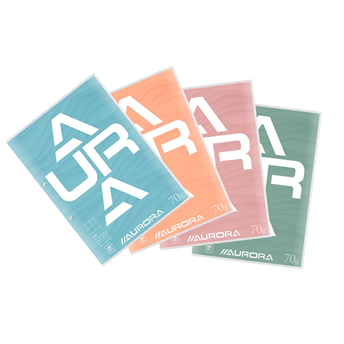Bloc de cours Aurora quadrillé 10x10 mm – 100 feuilles A4 70 g Bloc de cours Aurora quadrillé 10x10 mm – 100 feuilles A4 70 g