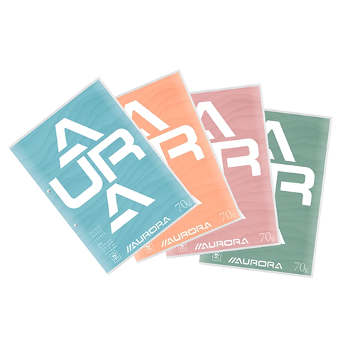 Bloc de cours Aurora quadrillé 4x8 mm – 100 feuilles A4 70 g Bloc de cours Aurora quadrillé 4x8 mm – 100 feuilles A4 70 g