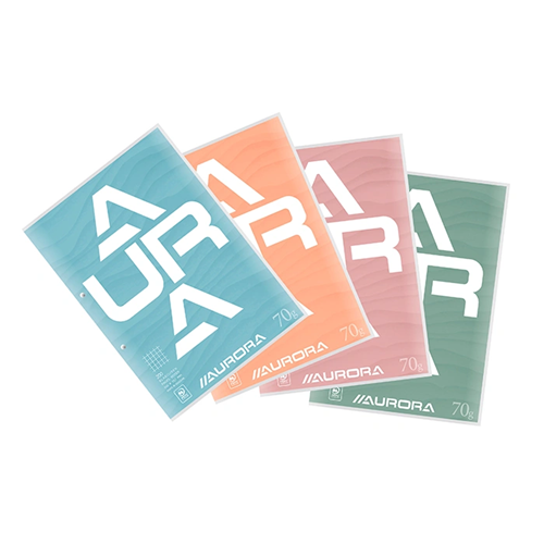 Bloc de cours Aurora quadrillé 5x5 mm – 100 feuilles A4 70 g Bloc de cours Aurora quadrillé 5x5 mm – 100 feuilles A4 70 g