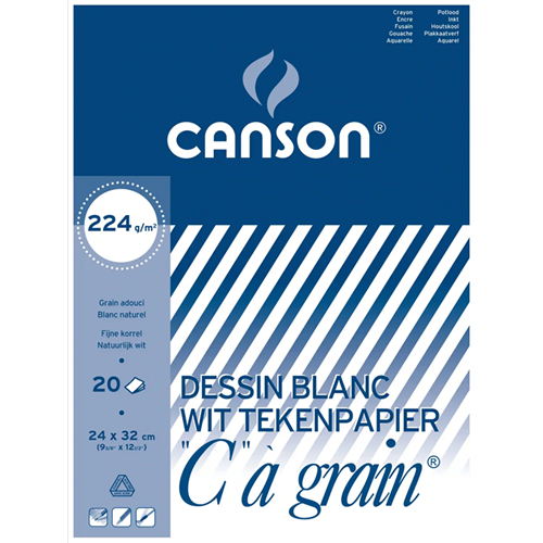 Bloc de dessin Canson C à Grain, 224g, 24x32 cm Bloc de dessin Canson C à Grain, 224g, 24x32 cm
