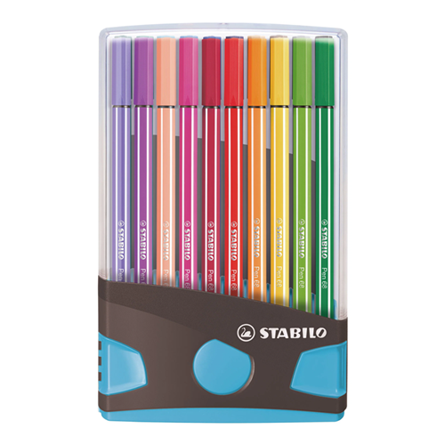 Marqueur de dessin Stabilo Pen 68 - Box plastique de 20 Marqueur de dessin Stabilo Pen 68 - Box plastique de 20